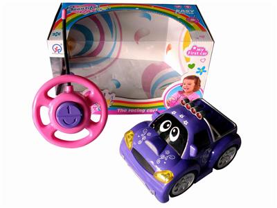 ERTONG REMOTE CONTROL BLACK WHEEL LIGHT CARTOON CAR - OBL870698