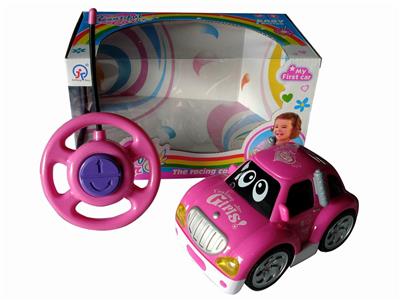 ERTONG REMOTE CONTROL BLACK WHEEL LIGHT CARTOON CAR - OBL870699