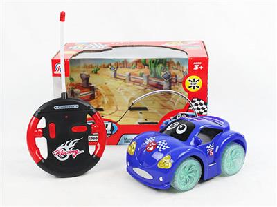 FOUR WAY REMOTE CONTROL BRIGHT WHEEL MUSIC LIGHT CARTOON CAR - OBL870755
