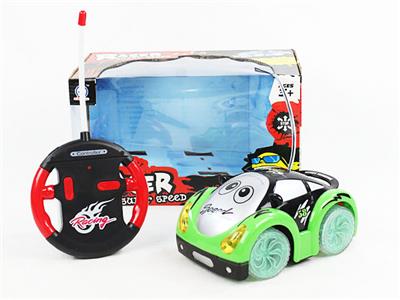 FOUR WAY REMOTE CONTROL BRIGHT WHEEL MUSIC LIGHT CARTOON CAR - OBL870759
