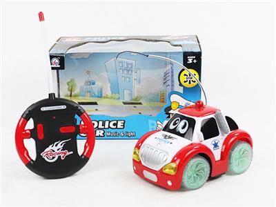 FOUR WAY REMOTE CONTROL BRIGHT WHEEL MUSIC LIGHT CARTOON CAR - OBL870770