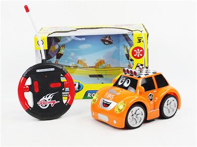 FOUR WAY REMOTE CONTROL BLACK WHEEL LIGHT CARTOON CAR - OBL870771