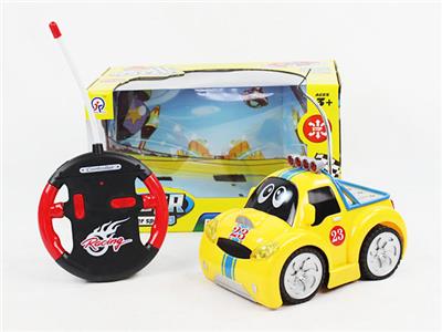 FOUR WAY REMOTE CONTROL BLACK WHEEL LIGHT CARTOON CAR - OBL870774