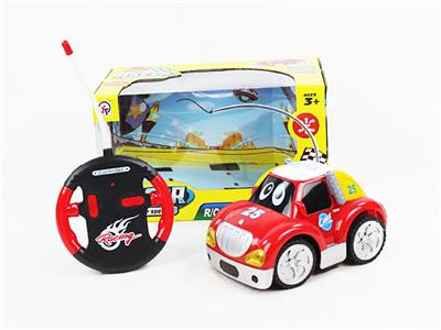 FOUR WAY REMOTE CONTROL BLACK WHEEL LIGHT CARTOON CAR - OBL870775