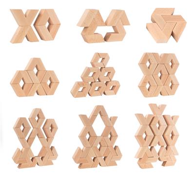 WOODEN THREE DIMENSIONAL BUILDING BLOCK - OBL871134
