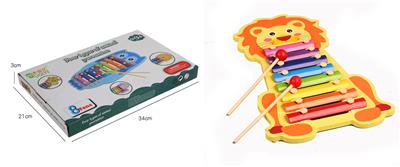 WOODEN LION PLAYING WITH EIGHT NOTES - OBL871145