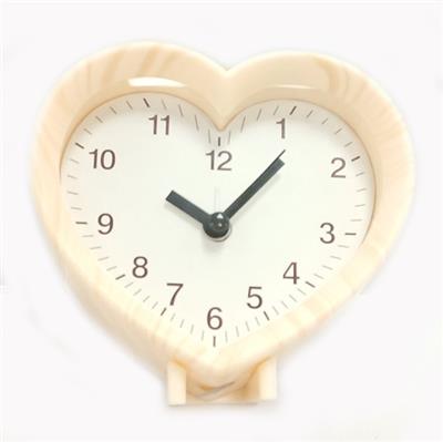Simple picture wood grain peach heart-shaped second skipping alarm clock - OBL871776