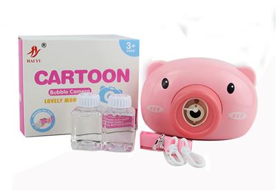 Pink pig cartoon pig camera bubble machine - OBL873193