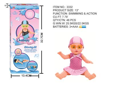13 INCH ELECTRIC SWIMMING DOLL - OBL874007