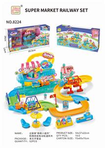 HOME MENG MENG SMALL SUPERMARKET SHOPPING EXPERIENCE ELECTRIC TRACK BUILDING BLOCKS - OBL874582