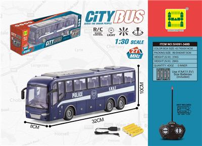 1: 30 SI TONG LIGHT SPECIAL POLICE BUS REMOTE CONTROL VEHICLE - OBL876352