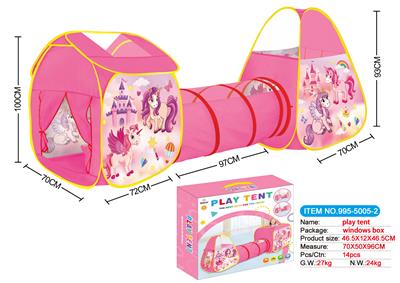 THREE IN ONE CARD UNICORN GAME HOUSE TUNNEL CLIMBING TENT - OBL876479