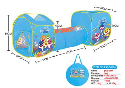 THREE IN ONE SHARK BABY GAME HOUSE TUNNEL CLIMBING TENT - OBL876495