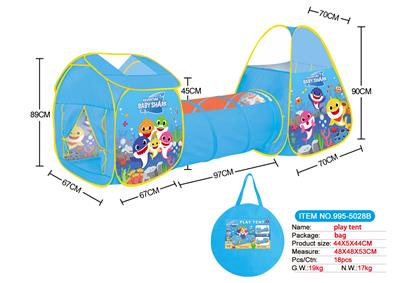 THREE IN ONE SHARK BABY GAME HOUSE TUNNEL CLIMBING TENT - OBL876496