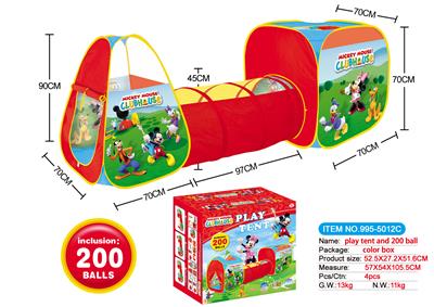 3 IN 1 DISNEY CHILDRENS TENT WITH 200 6CM OCEAN BALLS - OBL876515