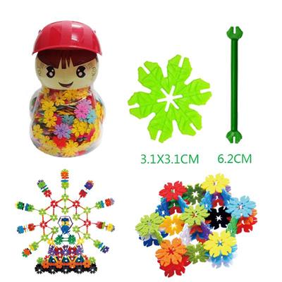 3.1CM树叶雪花积木男女孩罐800PCS - OBL877045