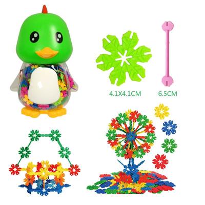 4.1CM树叶雪花积木鸭罐300PCS - OBL877054