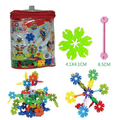 4.1CM树叶雪花积木PVC圆筒400PCS - OBL877056