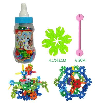 4.1CM树叶雪花积木中奶瓶罐150PCS - OBL877060