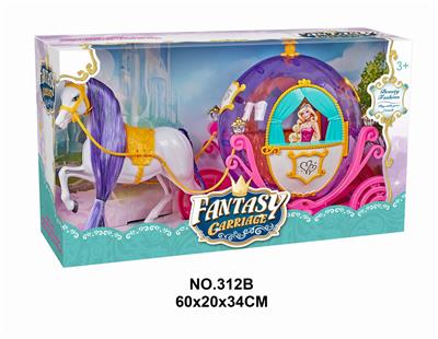 STATIC HORSE AND PUMPKIN CART PUMPKIN CART 2 COLOR FLASH - OBL877768