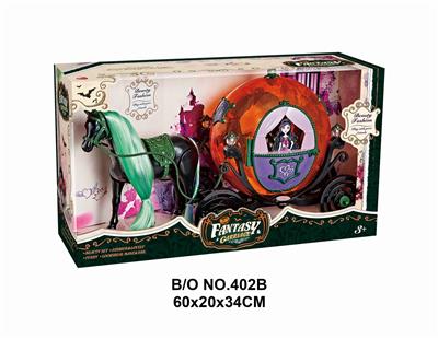 ELECTRIC HORSE AND PUMPKIN CART - OBL877822