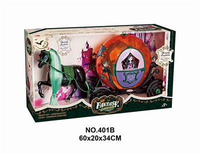 STATIC HORSE AND PUMPKIN CART - OBL877824
