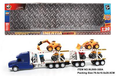 INERTIA TRACTOR TOWING 4 BEACH MOTORCYCLES AND 2 ENGINEERING VEHICLES - OBL880445