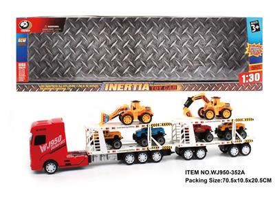 FOUR PICKUP TRUCKS AND TWO ENGINEERING VEHICLES ARE TOWED BY INERTIA VEHICLES - OBL880446