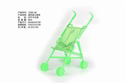 PLASTIC BABY STROLLER GREEN - OBL881014