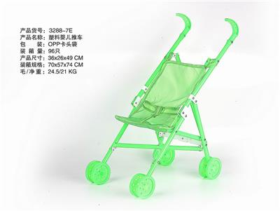 PLASTIC BABY STROLLER GREEN - OBL881020