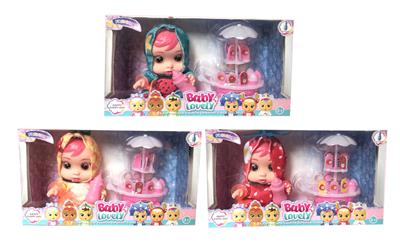 10 INCH OPEN WINDOW BOX GLUE BODY DRINKING WATER TEARS FRUIT CRYING DOLL - OBL881530
