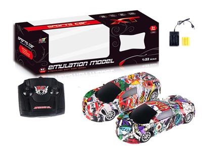 4-WAY REMOTE CONTROL GRAFFITI BUGATTI RACING CAR - OBL881667