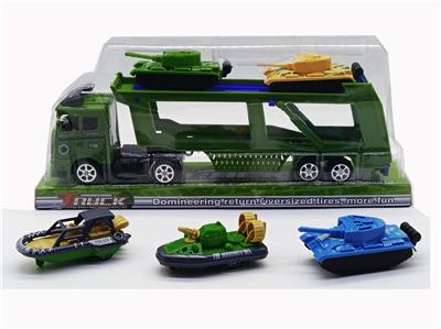 INERTIA DOUBLE DECK TRACTOR VEHICLE MOUNTED RECOIL TANK AND MOTORBOAT - OBL881926