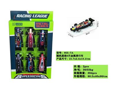 SLIDING METAL CAR 6PCS - OBL882436