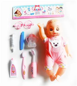 MEDICAL EQUIPMENT WITH 14 INCH DRINKING WATER DIAPERS IC DOLL SET - OBL883203