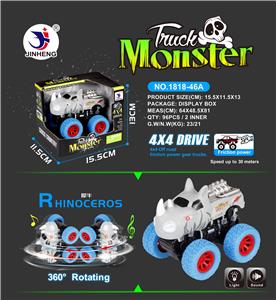 COLOR WHEEL 4WD RHINO INERTIA CAR WITH IC LIGHT PACK 3 LR44 BUTTON BATTERIES - OBL884801