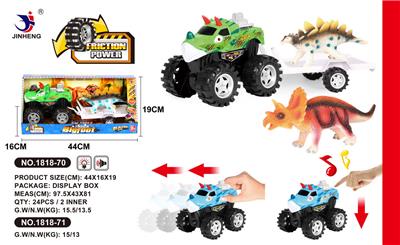BIG HORNED DRAGON INERTIA CAR TOWING DINOSAUR - OBL884836