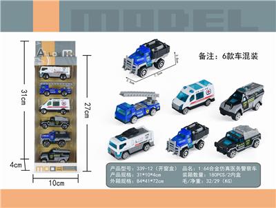 1：64滑行合金警察医护车 - OBL885715