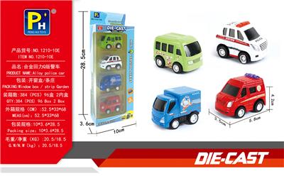 4款合金回力Q版警车（4PCS） - OBL885782