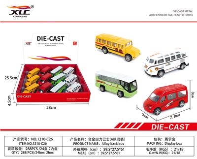 4款合金回力巴士（1油合金消防车（12PCS） - OBL885804
