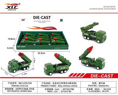 4款合金回力军事车（1油合金消防车（12PCS） - OBL885813