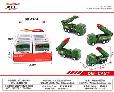 4款合金回力军事车（2油合金消防车（24PCS） - OBL885816