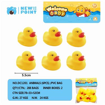 SIX YELLOW DUCKLINGS (WITH BB WHISTLE) - OBL886569