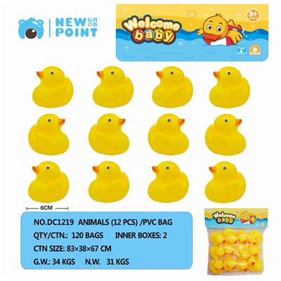 TWELVE CARTOON DUCKLINGS (WITH BB WHISTLE) - OBL886587