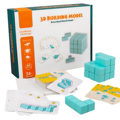 木制3D立体建筑模型积木 - OBL887603