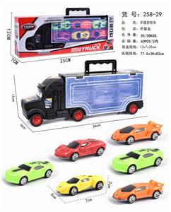 手提礼盒货柜滑行拖头车带6只滑行仿真AB跑车 - OBL888182