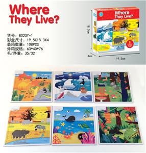 英文Where They Live?拼图游戏 - OBL889094