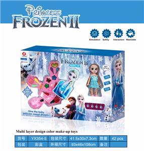 ICE SNOW PRINCESS DIY THREE LAYER MAKEUP WITH DOLL - OBL889485