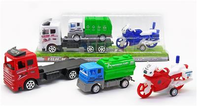 惯性拖头车载回力环卫车回力摩托 - OBL889755