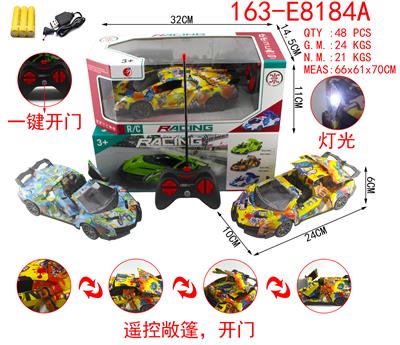 Five way graffiti remote control car, one key to open three doors with headlights 1:20 - OBL890372